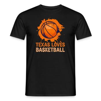 Texas basketball design for proud Texas fans - Men's T-Shirt - black - Front - AI Model Male 178 light (178cm)