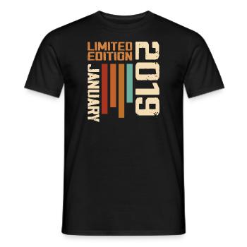 Januar 2019 - 2019 Januar Geburtstagsgeschenk - Männer T-Shirt - Schwarz - Vorne - AI Model Male 178 light (178cm)