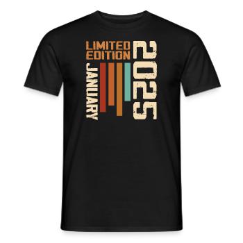 Januar 2025 - 2025 Januar Geburtstagsgeschenk - Männer T-Shirt - Schwarz - Vorne - AI Model Male 178 light (178cm)