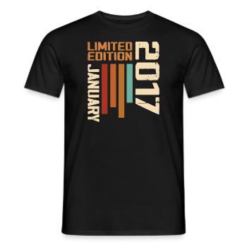 Januar 2017 - 2017 Januar Geburtstagsgeschenk - Männer T-Shirt - Schwarz - Vorne - AI Model Male 178 light (178cm)
