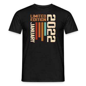 Januar 2022 - 2022 Januar Geburtstagsgeschenk - Männer T-Shirt - Schwarz - Vorne - AI Model Male 178 light (178cm)