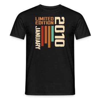 Janvier 2010 - 2010 Janvier Cadeau Anniversaire - T-shirt homme - noir - Devant - AI Model Male 178 light (178cm)
