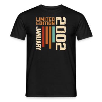 Januar 2002 - 2002 Januar Geburtstagsgeschenk - Männer T-Shirt - Schwarz - Vorne - AI Model Male 178 light (178cm)