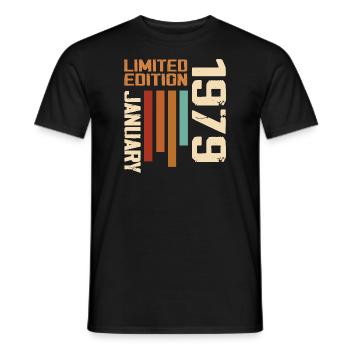 Januar 1979 - 1979 Januar Geburtstagsgeschenk - Männer T-Shirt - Schwarz - Vorne - AI Model Male 178 light (178cm)