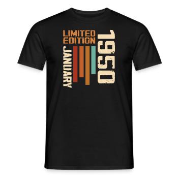 Janvier 1950 - 1950 Janvier Cadeau Anniversaire - T-shirt homme - noir - Devant - AI Model Male 178 light (178cm)