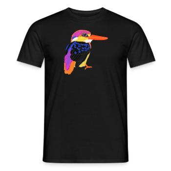 Jungle Dwarf Fisher, Asian Kingfisher, Cute - Men's T-Shirt - black - Front - AI Model Male 178 light (178cm)
