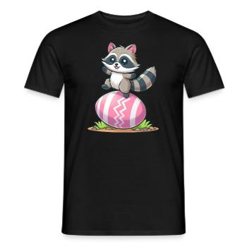 Easter Raccoon Easter Egg - Men's T-Shirt - black - Front - AI Model Male 178 light (178cm)