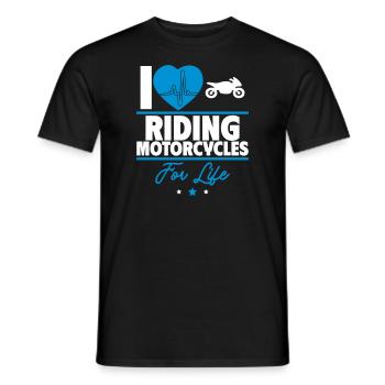 I love motorcycling for life - Men's T-Shirt - black - Front - AI Model Male 178 light (178cm)