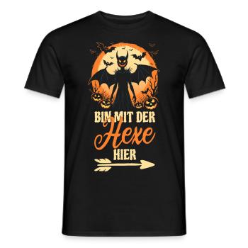 Halloween - Bin mit der Hexe hier - Kostüm - Männer T-Shirt - Schwarz - Vorne - AI Model Male 178 light (178cm)