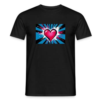 Herz Love im abstrakten Pop-Art Graffiti Style - Männer T-Shirt - Schwarz - Vorne - AI Model Male 178 light (178cm)