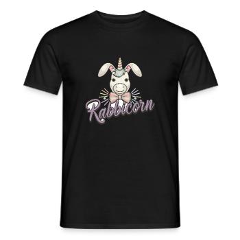Niedliches Rabbicorn Einhorn Ostern für Kinder - Männer T-Shirt - Schwarz - Vorne - AI Model Male 178 light (178cm)