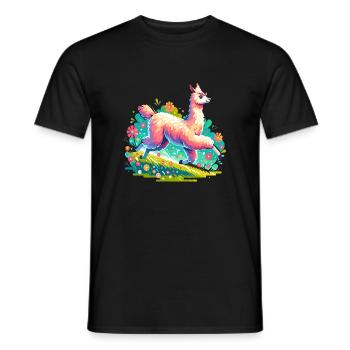 Alpaka Lama für Alpakaliebhaber - Männer T-Shirt - Schwarz - Vorne - AI Model Male 178 light (178cm)