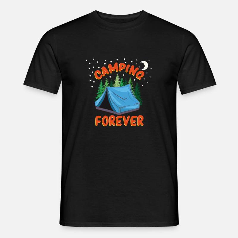Camping Forever - Männer T-Shirt - Schwarz