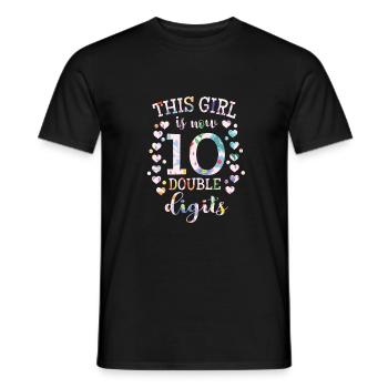 This girl is 10 Double Digits anniversaire cadeau - T-shirt homme - noir - Devant - AI Model Male 178 light (178cm)