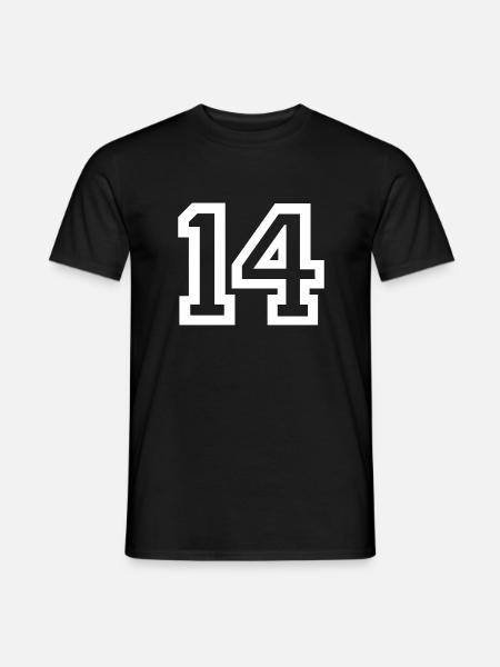 14 Collegestyle - Männer T-Shirt - Schwarz