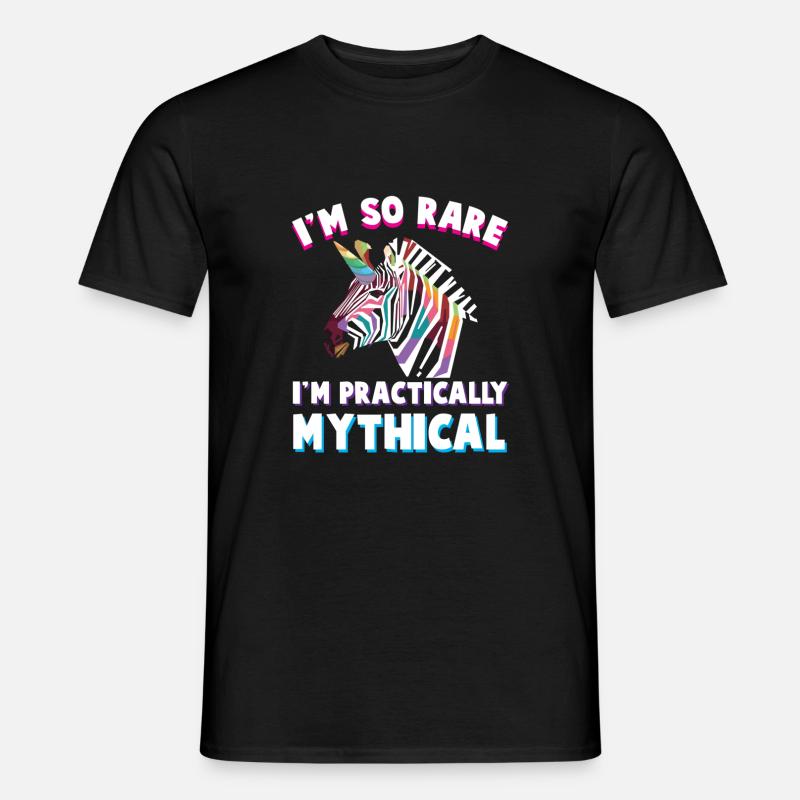 Behinderung Handicap Buntes Zebra Einhorn - Männer T-Shirt - Schwarz