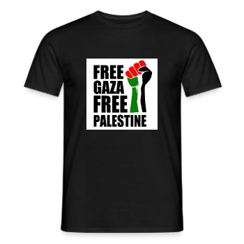Free gaza Free palestine - Men's T-Shirt - black - Front - AI Model Male 178 light (178cm)