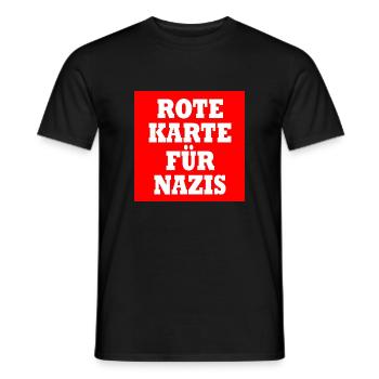 Rote karte für nazis - Männer T-Shirt - Schwarz - Vorne - AI Model Male 178 light (178cm)