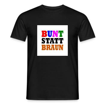 Bunt statt braun - Männer T-Shirt - Schwarz - Vorne - AI Model Male 178 light (178cm)