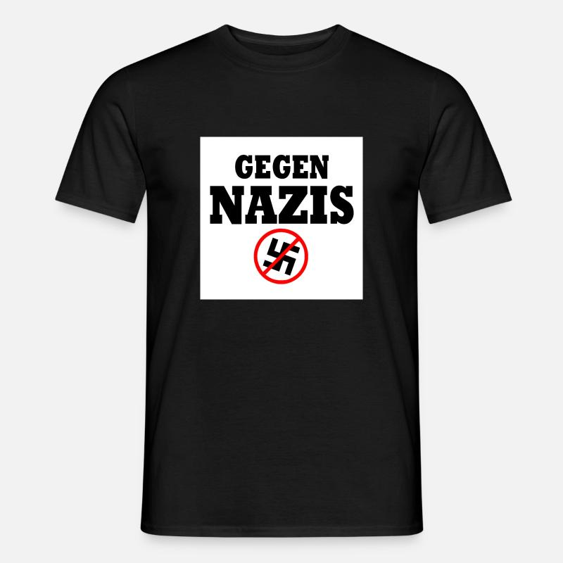 Gegen nazis - Männer T-Shirt - Schwarz