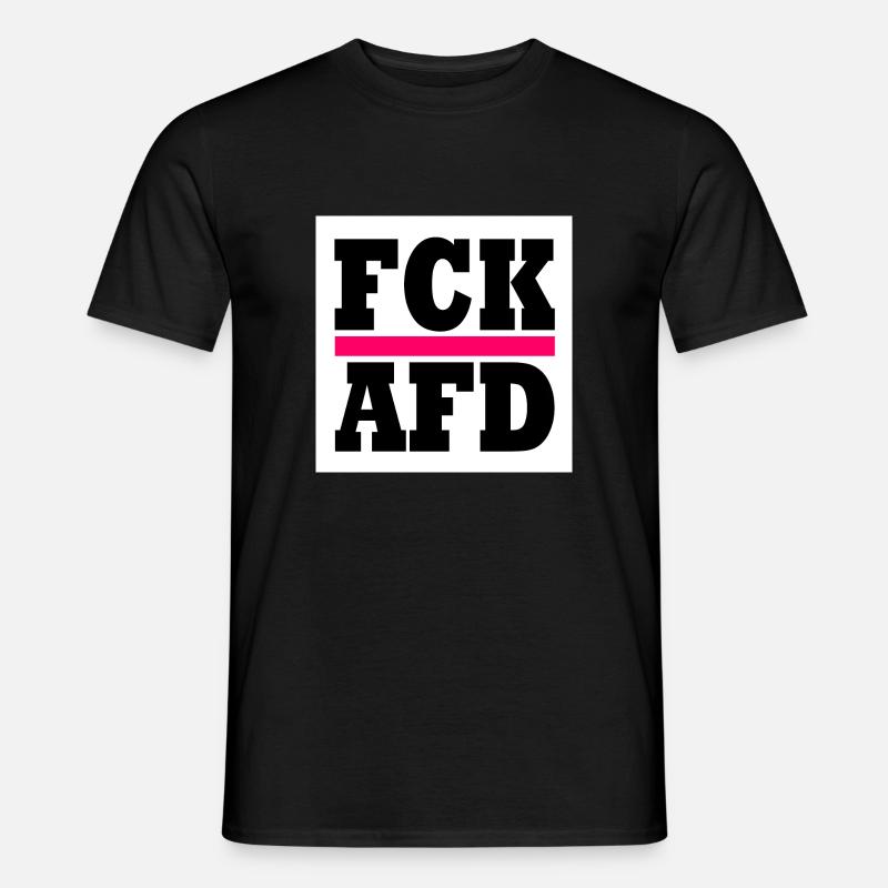 Fck afd - Männer T-Shirt - Schwarz