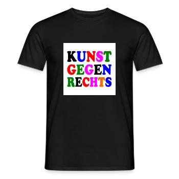 Kunst gegen rechts - Männer T-Shirt - Schwarz - Vorne - AI Model Male 178 light (178cm)