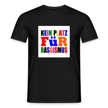 kein platz für rassismus - Männer T-Shirt - Schwarz - Vorne - AI Model Male 178 light (178cm)
