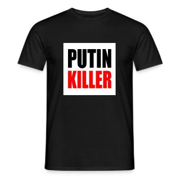 Putin killer - T-shirt homme - noir - Devant - AI Model Male 178 light (178cm)