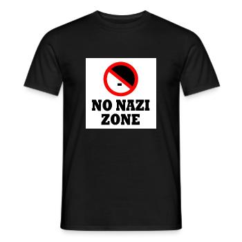 Contre la droite - pas de zone nazie - T-shirt homme - noir - Devant - AI Model Male 178 light (178cm)