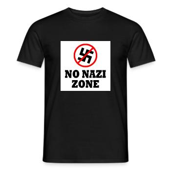 To the right - Men's T-Shirt - black - Front - AI Model Male 178 light (178cm)