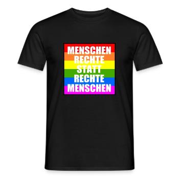 menschenrechte statt rechte menschen - Männer T-Shirt - Schwarz - Vorne - AI Model Male 178 light (178cm)