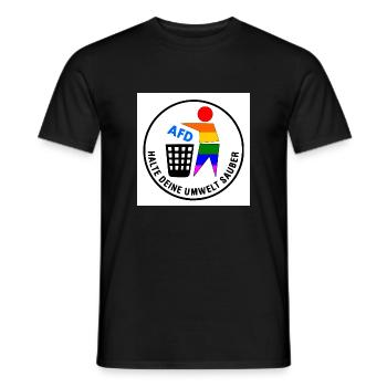 Keep your environment clean - FCK AfD - Men's T-Shirt - black - Front - AI Model Male 178 light (178cm)