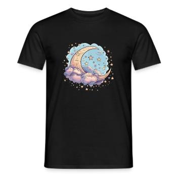 Himmlischer Mond Raum Sternenhimmel Nacht Himmel - Männer T-Shirt - Schwarz - Vorne - AI Model Male 178 light (178cm)