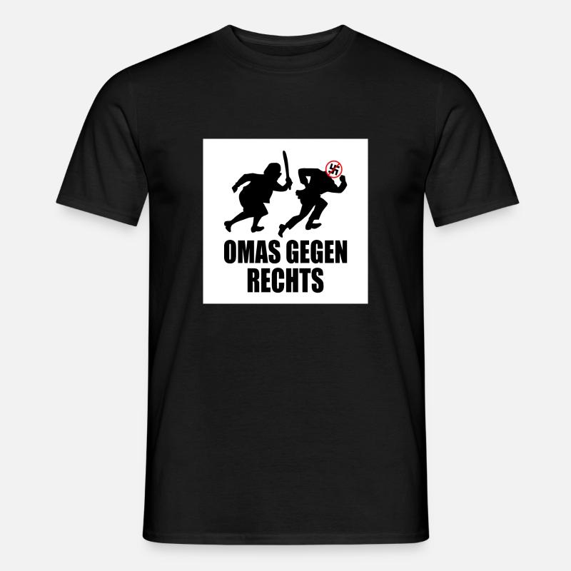 Omas gegen rechts - Männer T-Shirt - Schwarz
