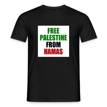 Free palestine - T-shirt homme - noir - Devant - AI Model Male 178 light (178cm)