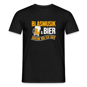 Musique de soufflage et de bière C’est moi Ici Musicien - T-shirt homme - noir - Devant - AI Model Male 178 light (178cm)