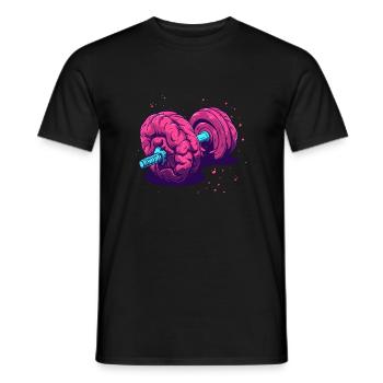 Kreatives Gehirn Gewichte Motivierende Fitness - Männer T-Shirt - Schwarz - Vorne - AI Model Male 178 light (178cm)