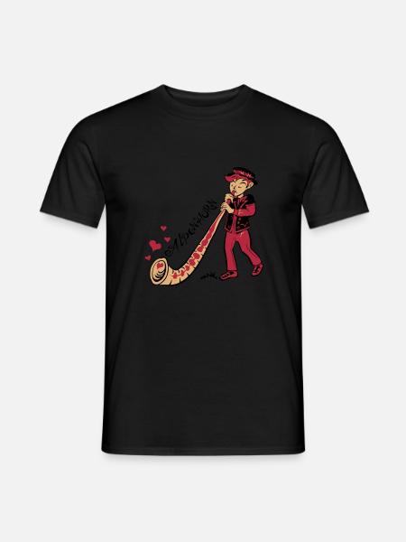Alpenhorn - Männer T-Shirt - Schwarz