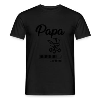 Papa chargement 3- papa enceinte - T-shirt homme - noir - Devant - AI Model Male 178 light (178cm)