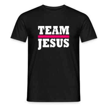 Team jesus - Men's T-Shirt - black - Front - AI Model Male 178 light (178cm)