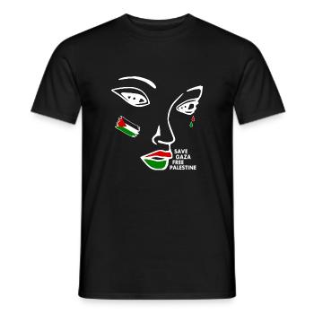 Free palestine women - Men's T-Shirt - black - Front - AI Model Male 178 light (178cm)