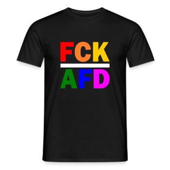 Fck afd - Männer T-Shirt - Schwarz - Vorne - AI Model Male 178 light (178cm)