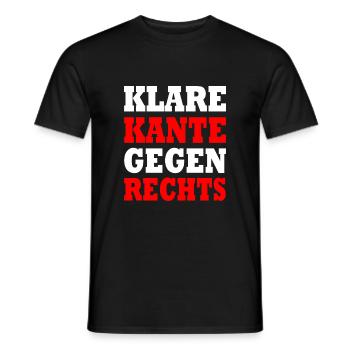 klare kante gegen rechts - Männer T-Shirt - Schwarz - Vorne - AI Model Male 178 light (178cm)