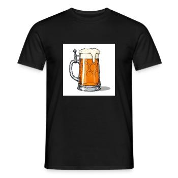 Chope à bière : symbole du brassage allemand - T-shirt homme - noir - Devant - AI Model Male 178 light (178cm)