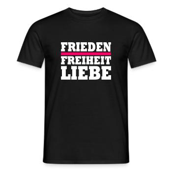 Frieden freiheit liebe - Männer T-Shirt - Schwarz - Vorne - AI Model Male 178 light (178cm)