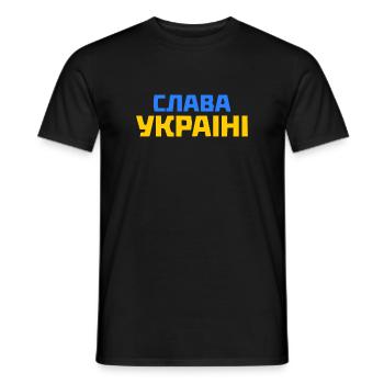 Slava ukraini - Männer T-Shirt - Schwarz - Vorne - AI Model Male 178 light (178cm)
