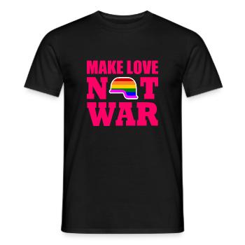 Make love not war - Men's T-Shirt - black - Front - AI Model Male 178 light (178cm)