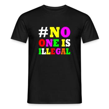 No one is illegal - Men's T-Shirt - black - Front - AI Model Male 178 light (178cm)