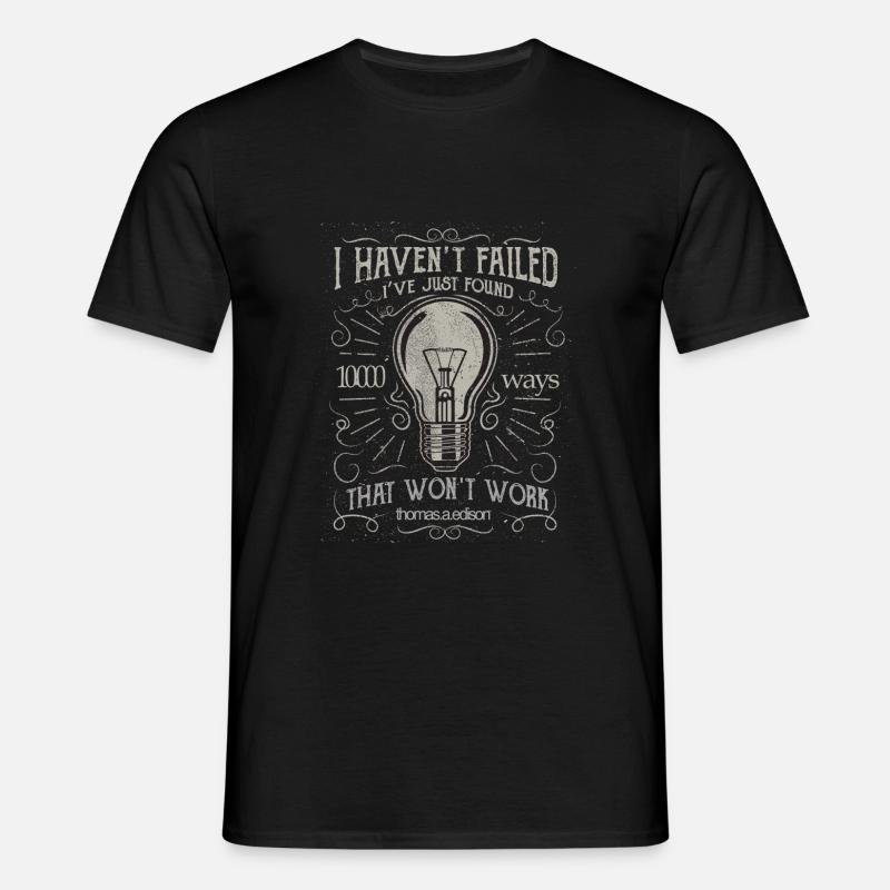Thomas Edison light bulb - Men's T-Shirt - black