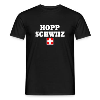 Hopp schwiiz - T-shirt homme - noir - Devant - AI Model Male 178 light (178cm)